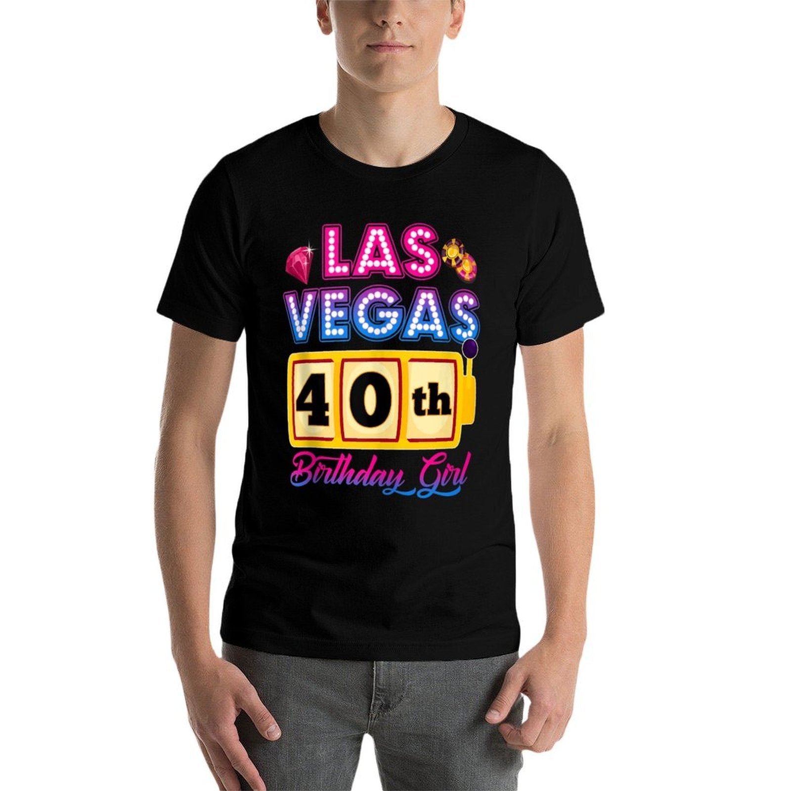 40 Years Old Vegas Girls Trip Vegas 40th Birthday Girls  Lightweight T-Shirt