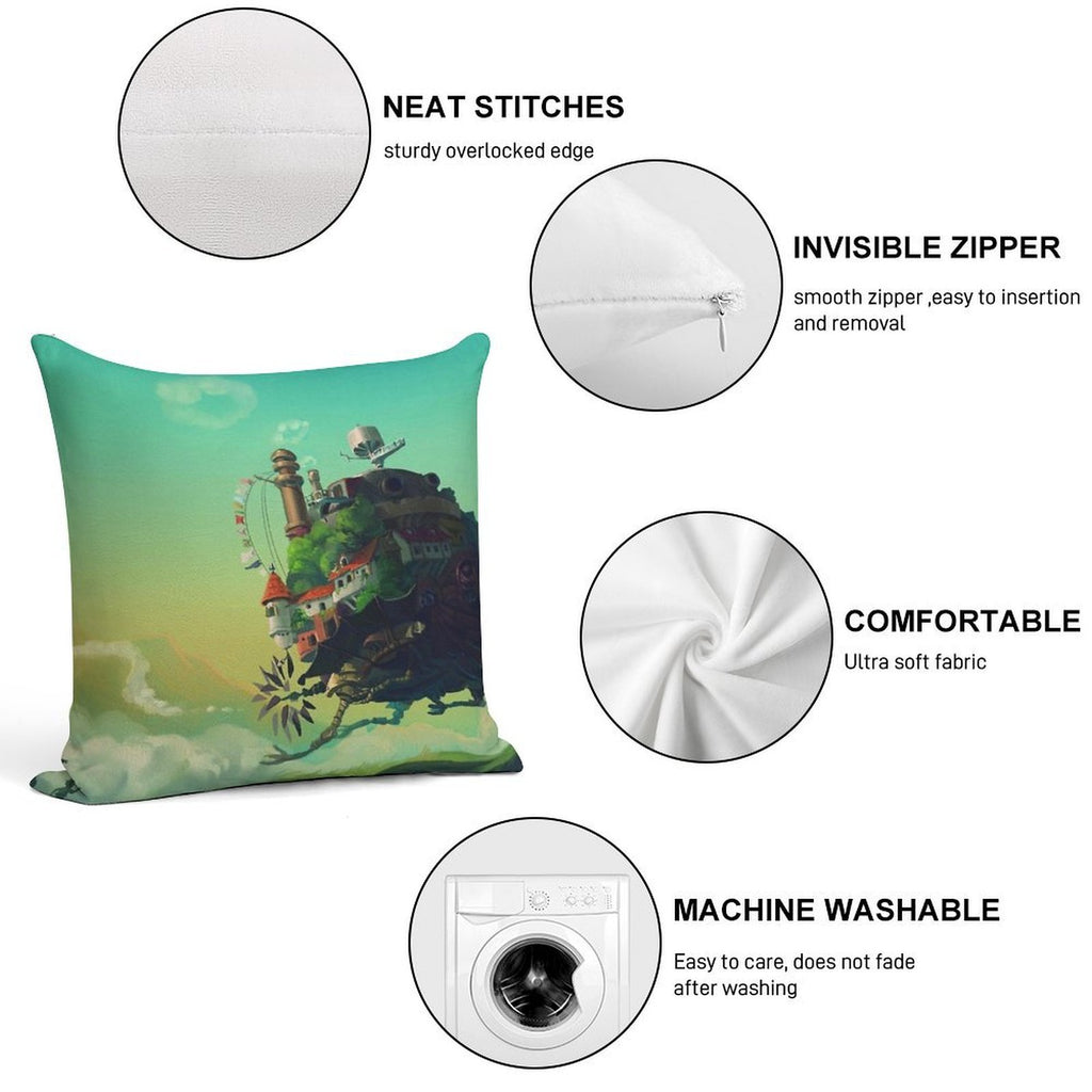 Anime Movie Landscape Soft Skin-Friendly Throw Pillow