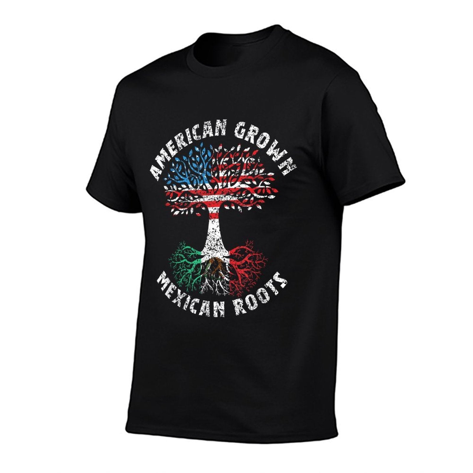 American Grown Mexican Roots Mexico Country Lover Proud Us  Fade-proof Color T-Shirt