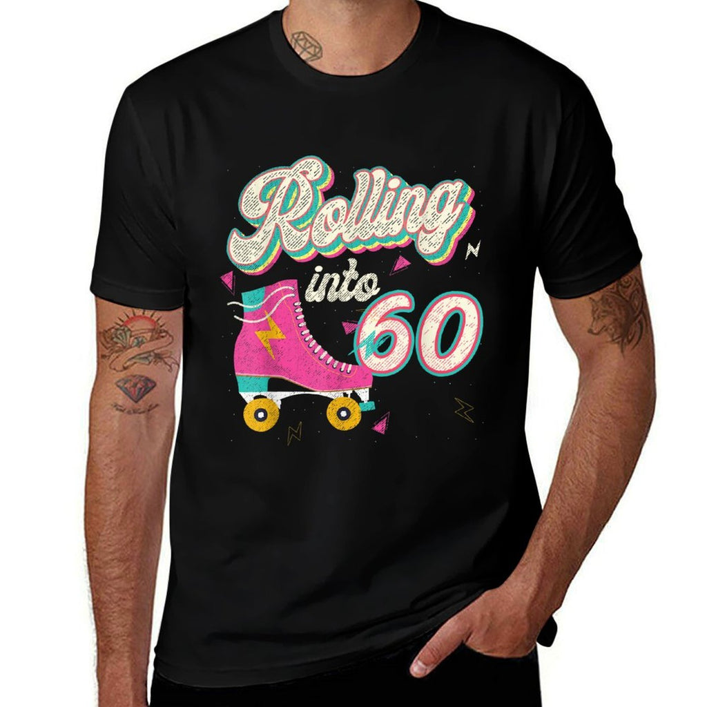 60th Birthday Roller Skates Rolling Into 60 Years Old Bday  Odor-resistant T-Shirt
