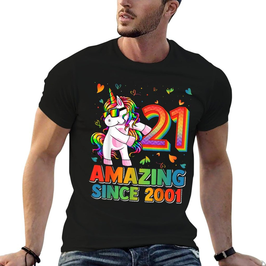 21 Years Old Unicorn Flossing 21st Birthday Unicorn Party  Odor-resistant T-Shirt