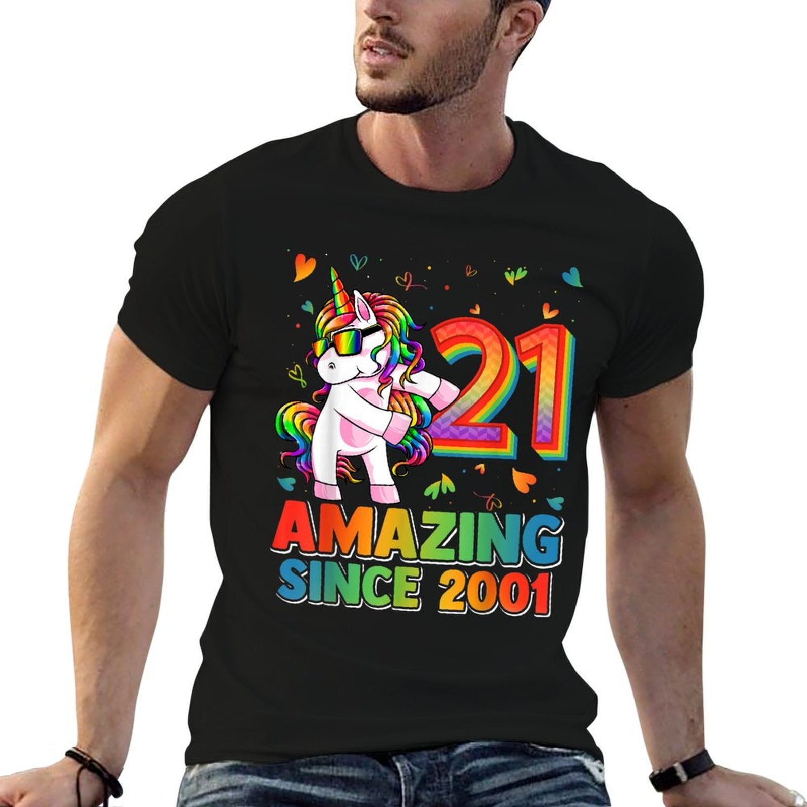 21 Years Old Unicorn Flossing 21st Birthday Unicorn Party  Odor-resistant T-Shirt