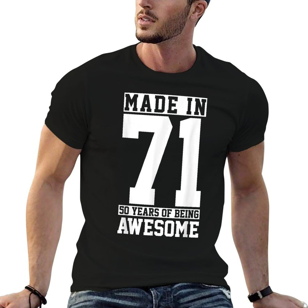 1971 50 Years Of Being Awesome Funny 50th Birthday Gift  Wrinkle-resistant T-Shirt