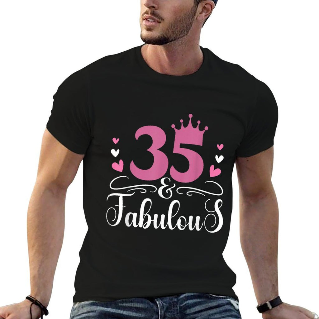 35 & Fabulous Queen Crown 35 Year Old 35th Birthday  Odor-resistant T-Shirt