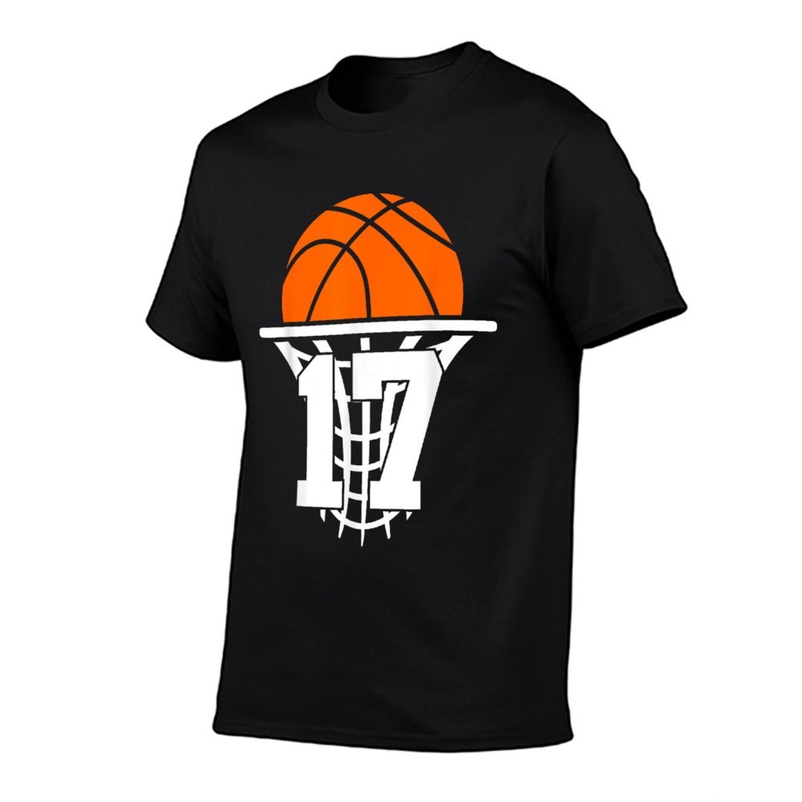 17 YEARS BASKETBALL 17TH BIRTHDAY  Ribbed Collar T-Shirt