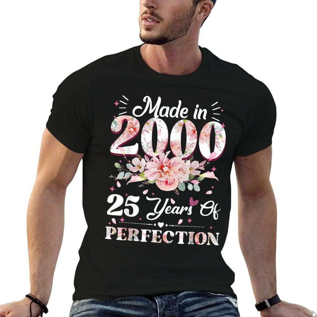 25 Year Old Made In 2000 Floral 25th Birthday Gifts Women  Classic T-Shirt