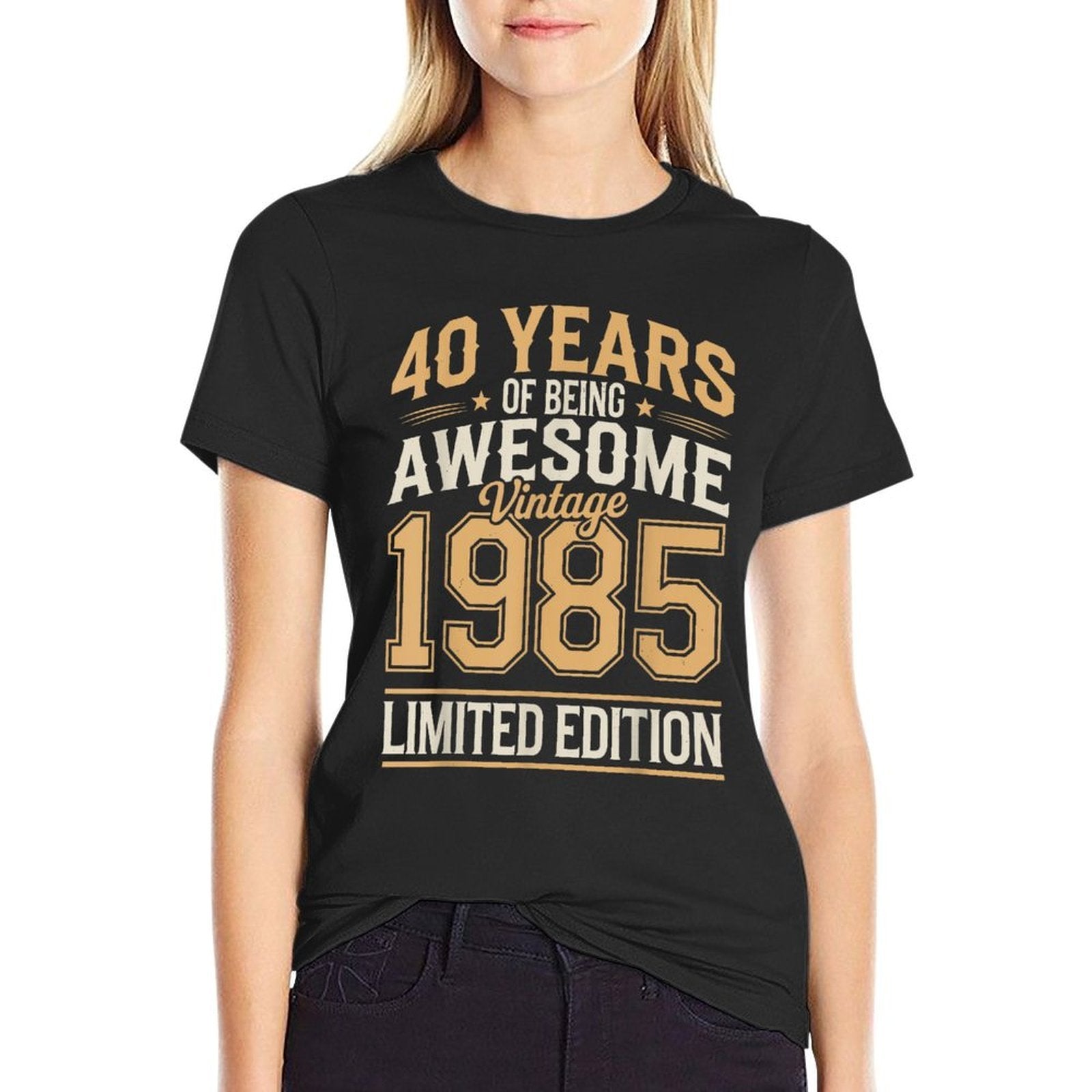 40 Year Birthday Decorations Men Gag 40yr 1985 40th Birthday  Fade-proof Color T-Shirt