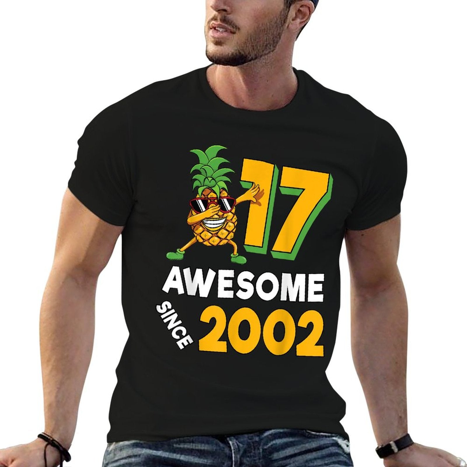 17th Birthday Pineapple Dabbing Gift For 17 Years Oldns  Tagless Design T-Shirt