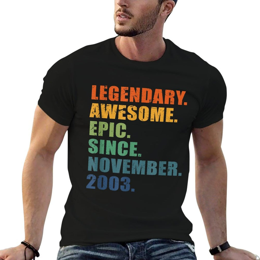 2003 November Men Women 21 Year Anniversary 21st Birthday  Heathered Texture T-Shirt