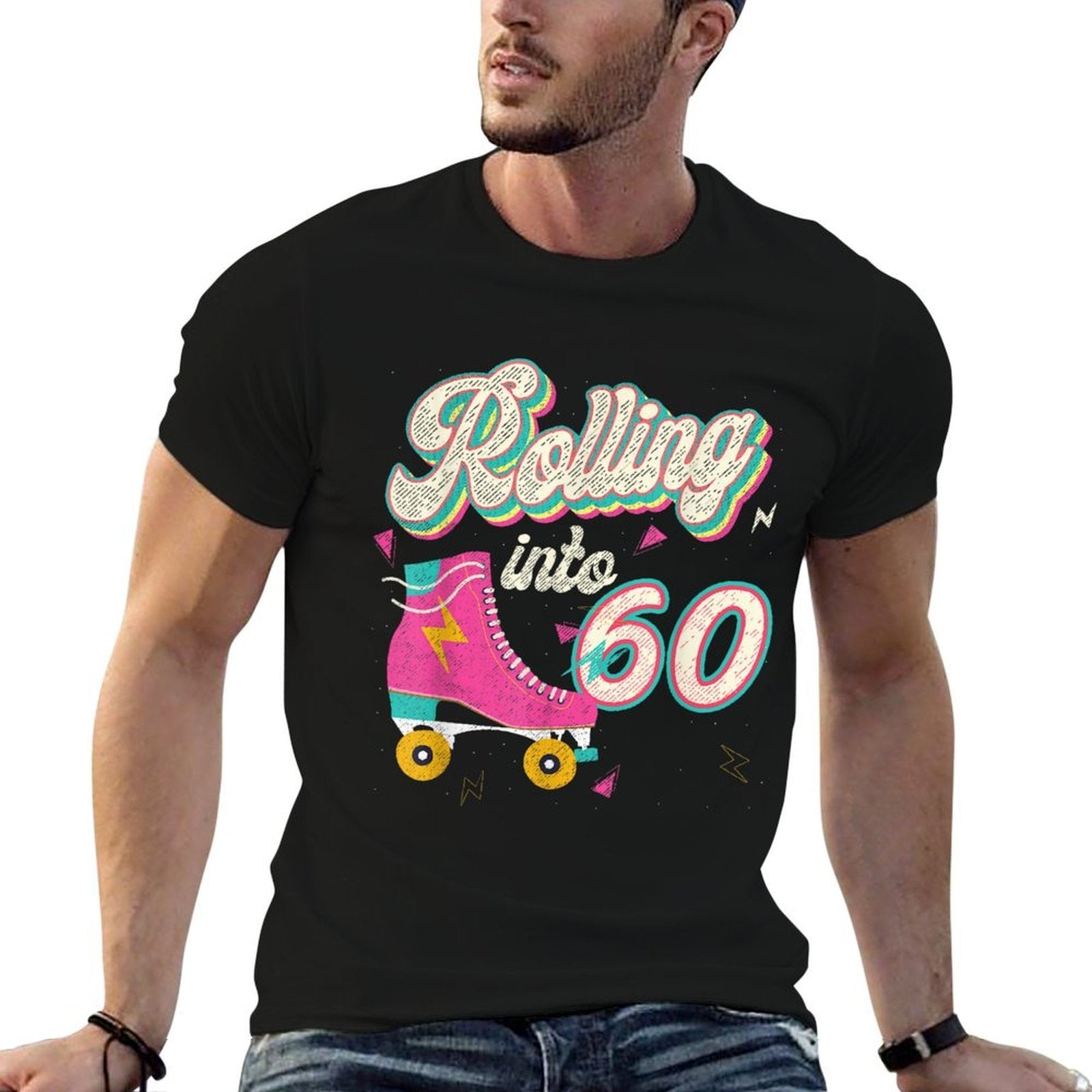 60th Birthday Roller Skates Rolling Into 60 Years Old Bday  Odor-resistant T-Shirt