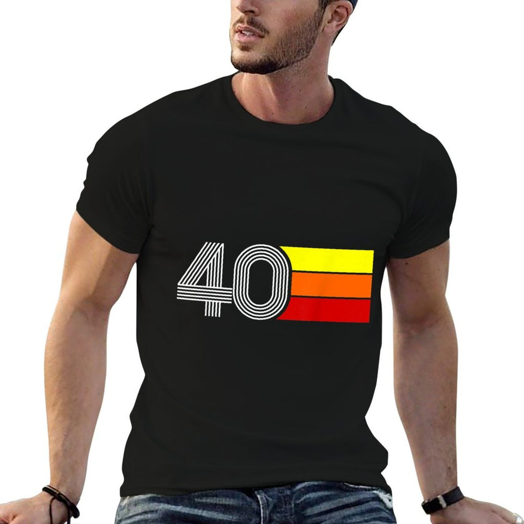 40th Birthday Gift for Men Women  Rolled Sleeves T-Shirt