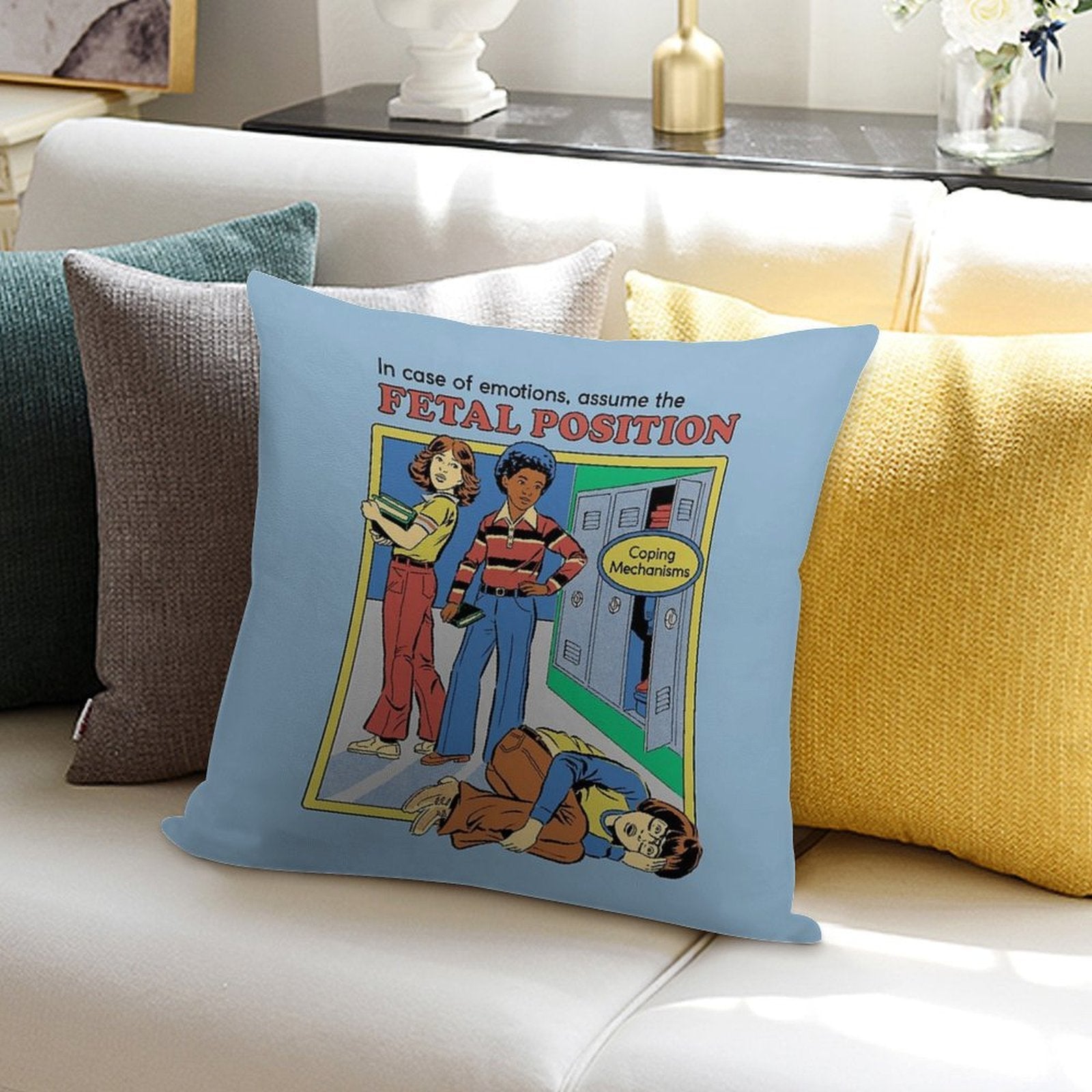 Assume The Fetal Position Soft Luxury Feel Throw Pillow