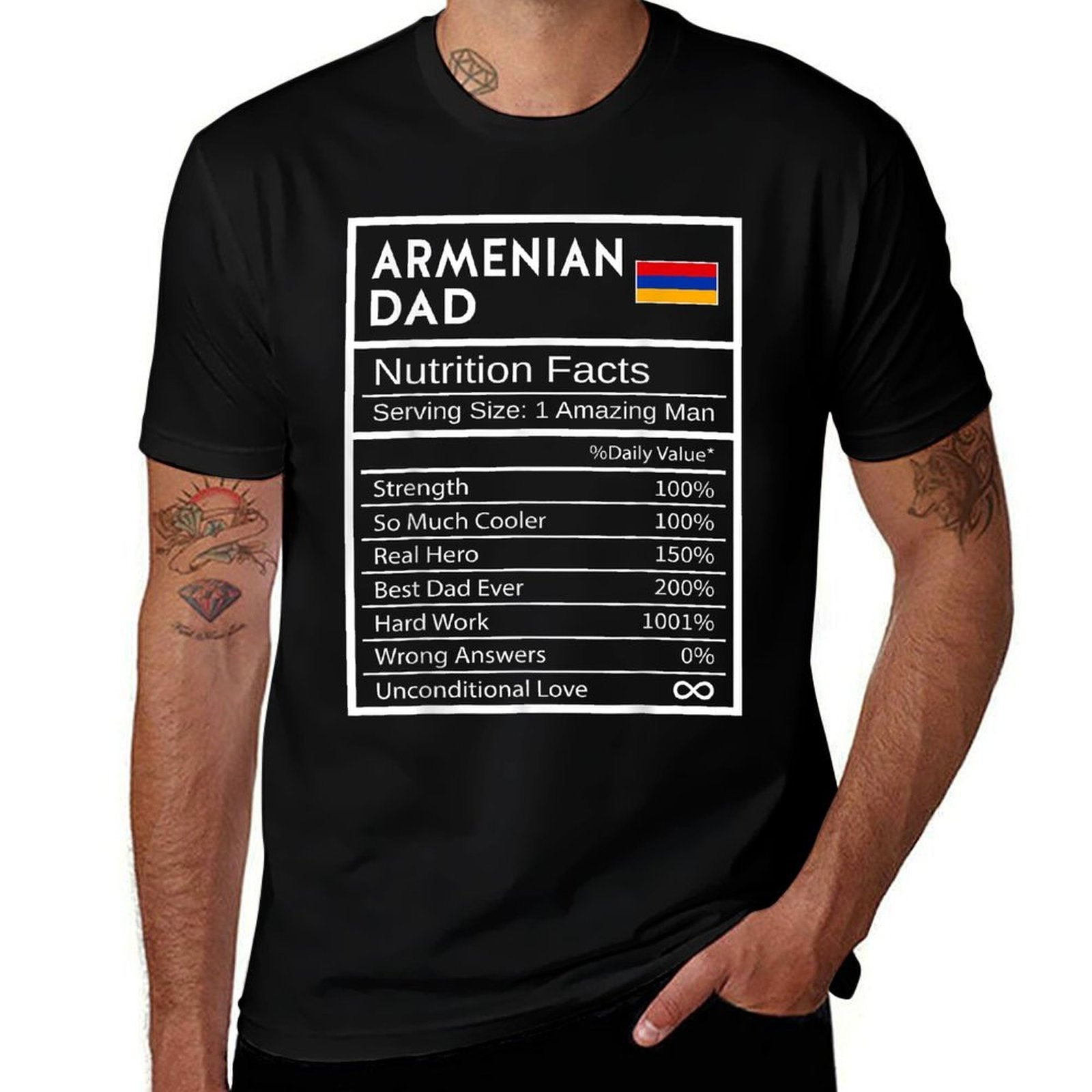 Armenian Dad Nutrition Facts National Pride Gift For Dad  Breathable T-Shirt