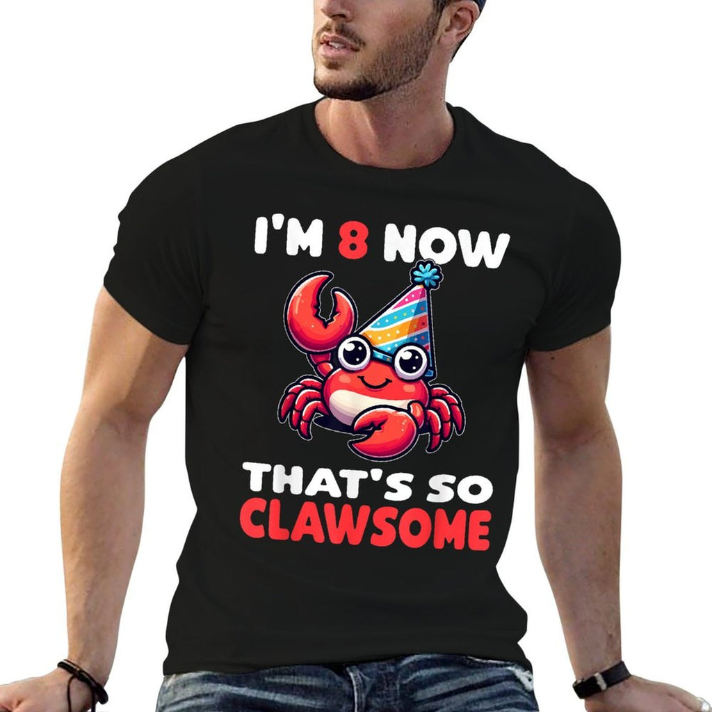 8th Birthday Crab Outfit Eight Year Old Birthday  Stretchy T-Shirt
