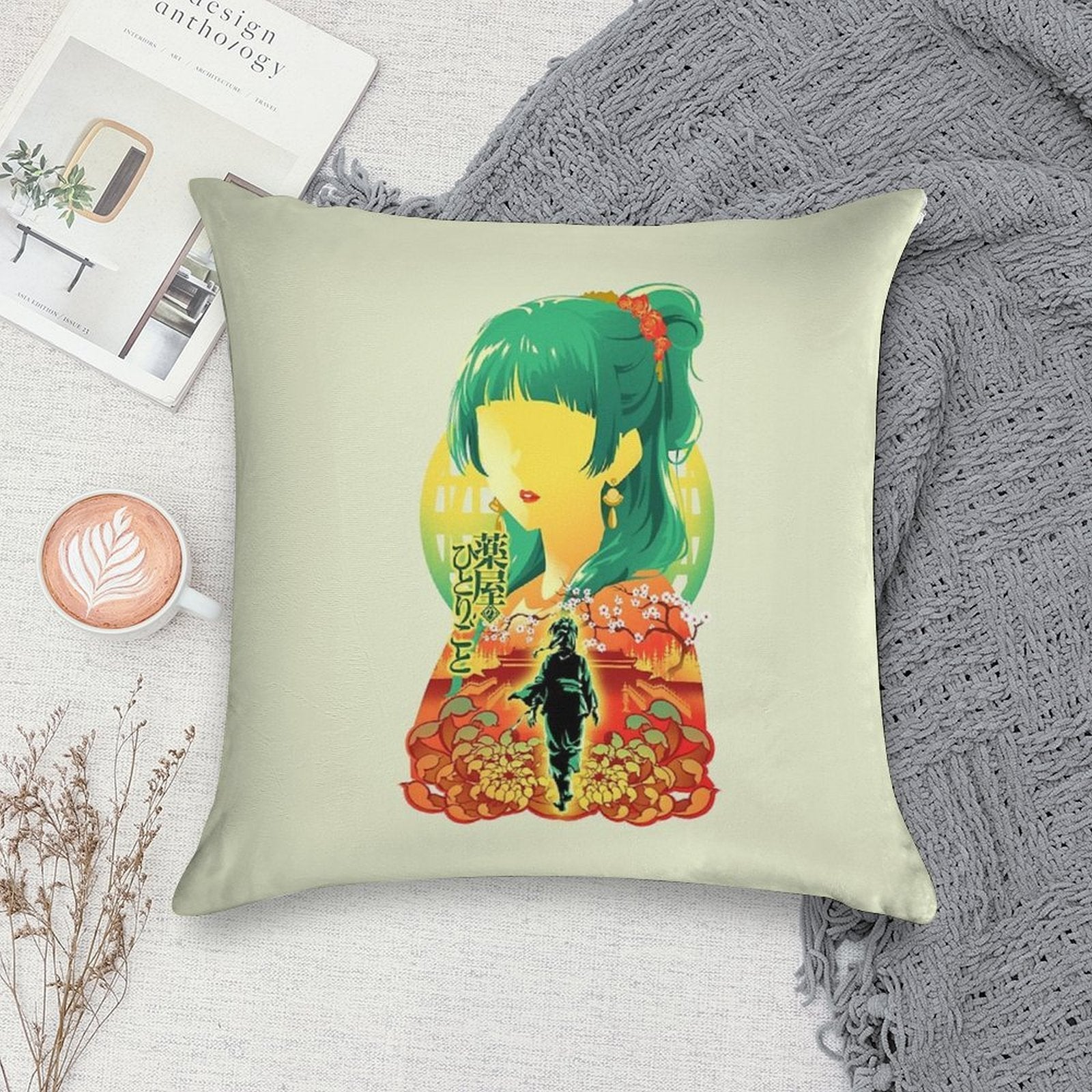 Apothecary Diaries White V2 Soft Short Plush Fabric Throw Pillow