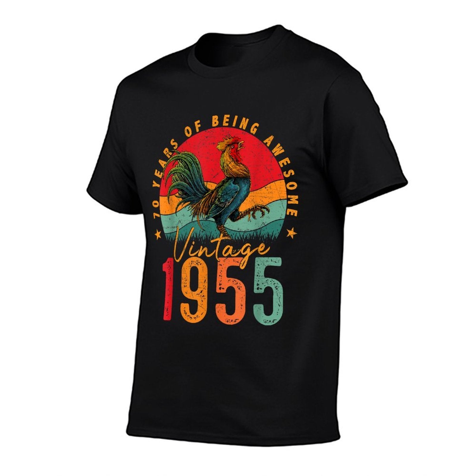 70 Year Old Gifts Vintage 1955 Chicken 70th Birthday Mens  Wrinkle-resistant T-Shirt