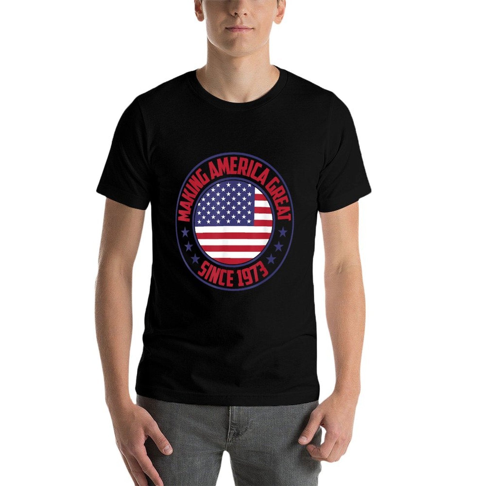 50th Birthday Great Since 1973s Proud American  Moisture-wicking T-Shirt