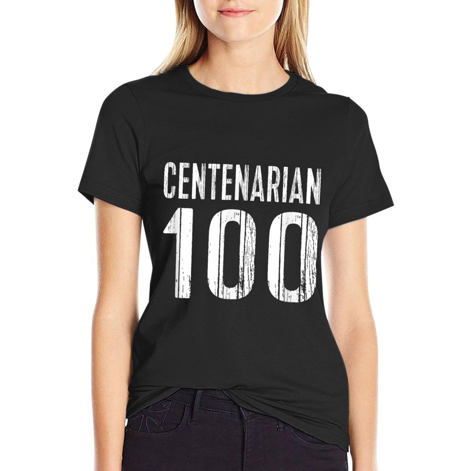 100th Birthday - 100 Years Old Centenarian  Fade-proof Color T-Shirt
