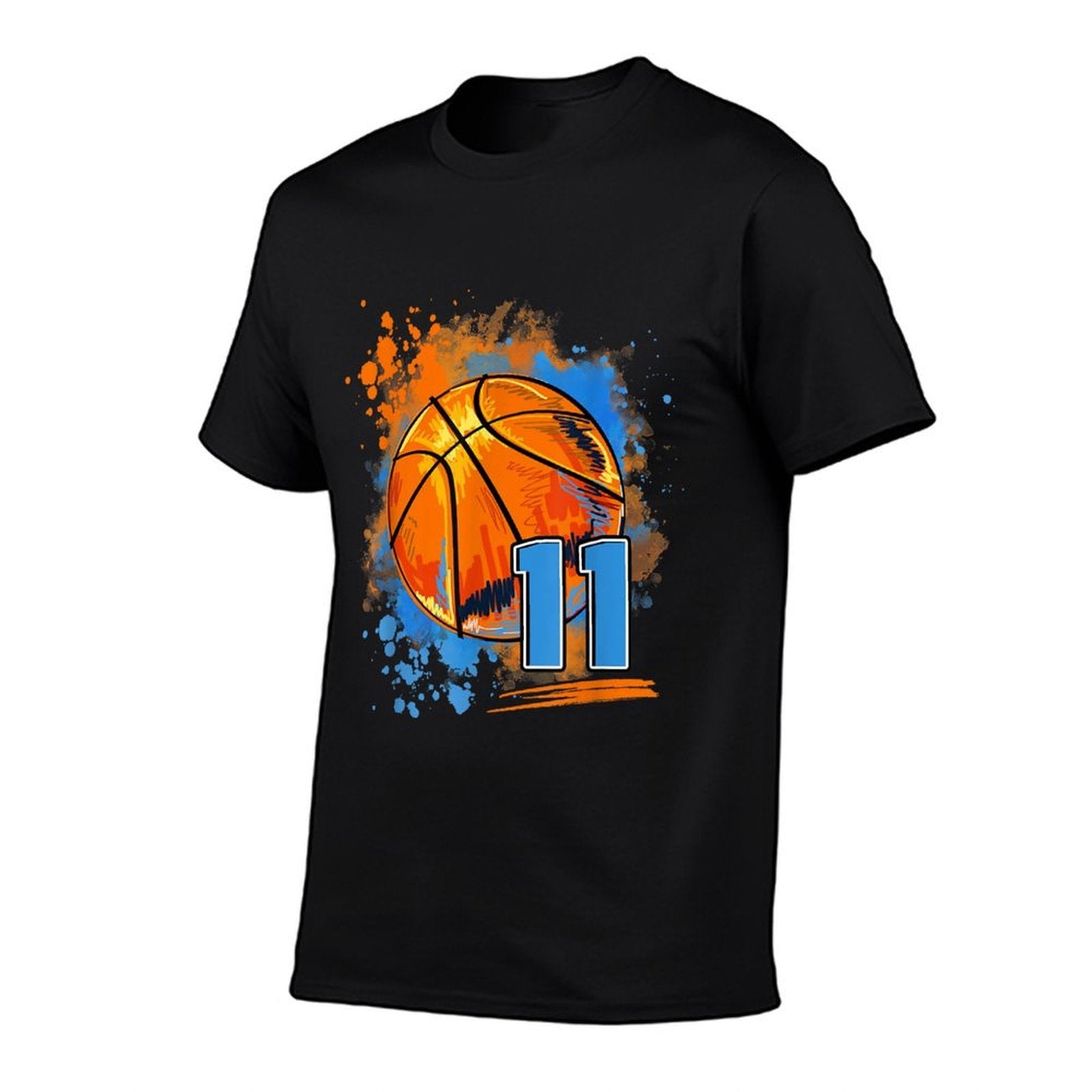 11 Years Old 11th Birthday Basketball  Fade-proof Color T-Shirt