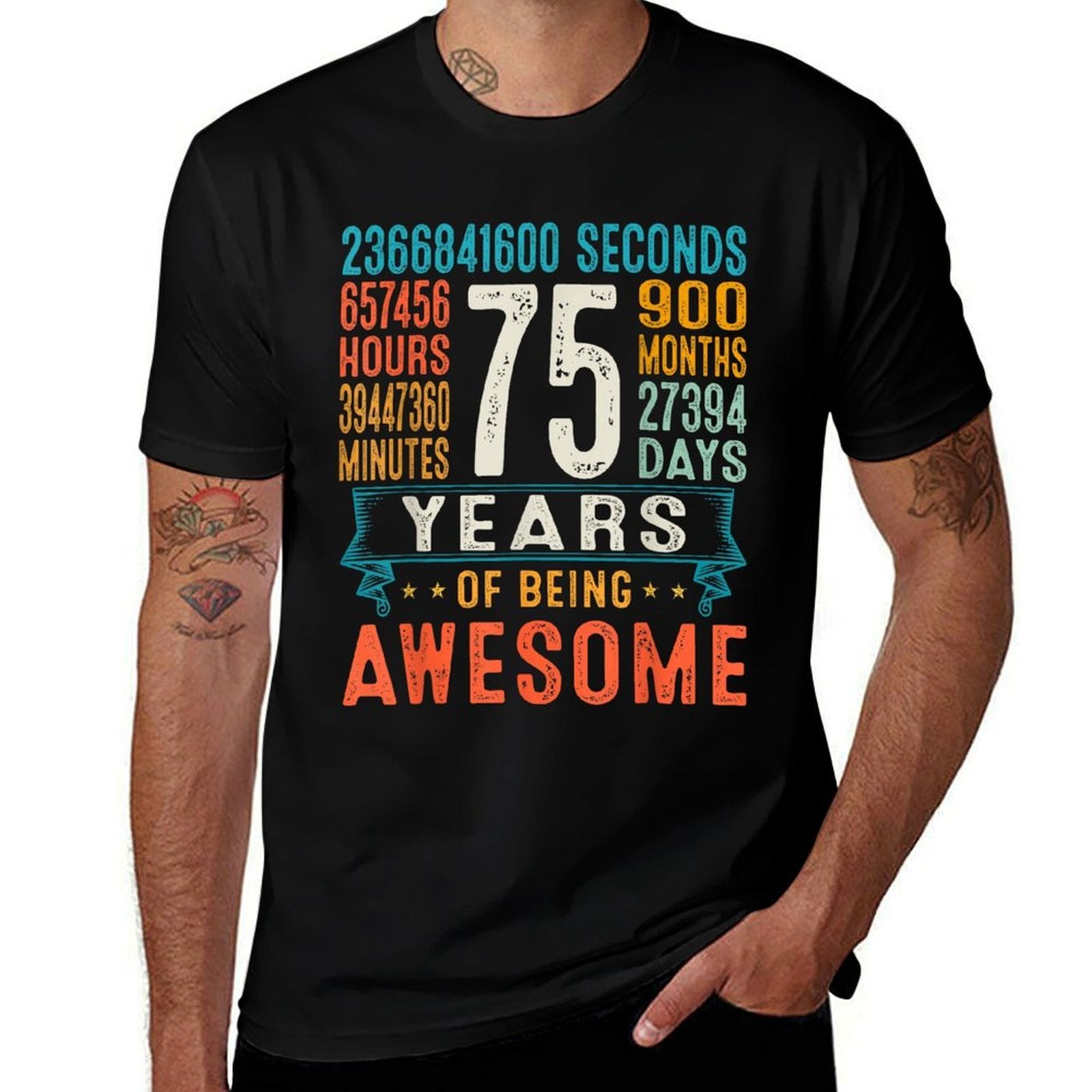 75 Years Old Retro Distressed 75th Birthday Gifts 900 Months Comfortable T-Shirt