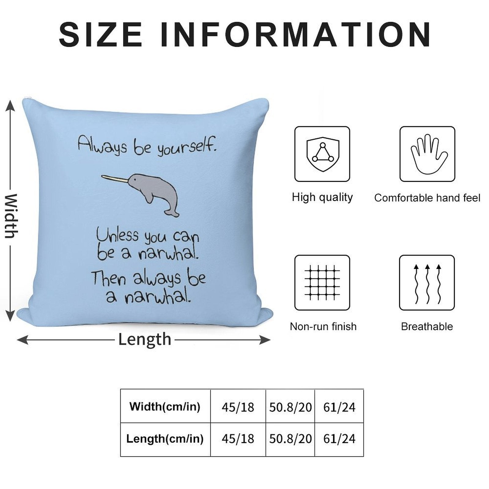 Always Be Yourself, Unless You Can Be A Narwhal Soft Style Accent Throw Pillow