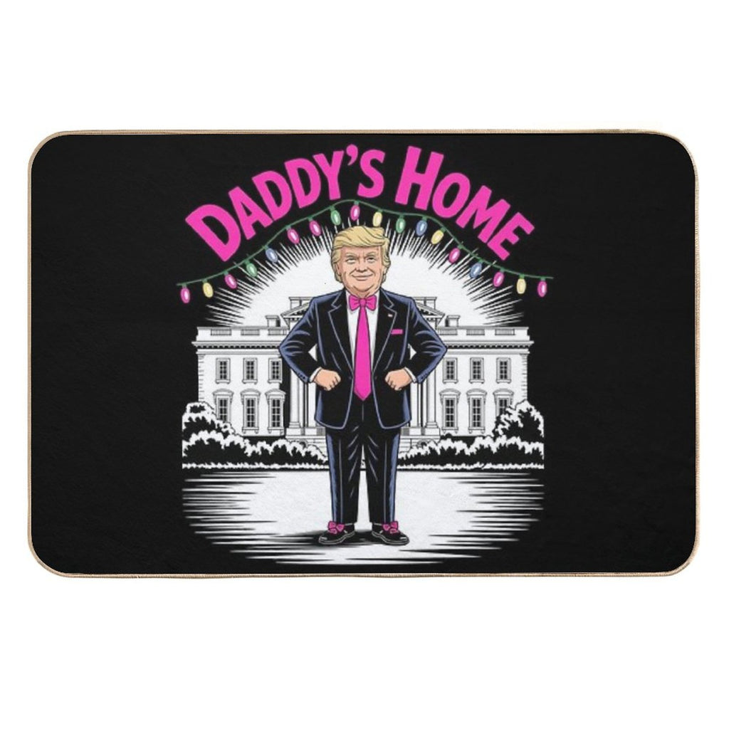 Daddys Home White Trump House Christmas Lights Women Girls  Eco-Friendly Bath Mat
