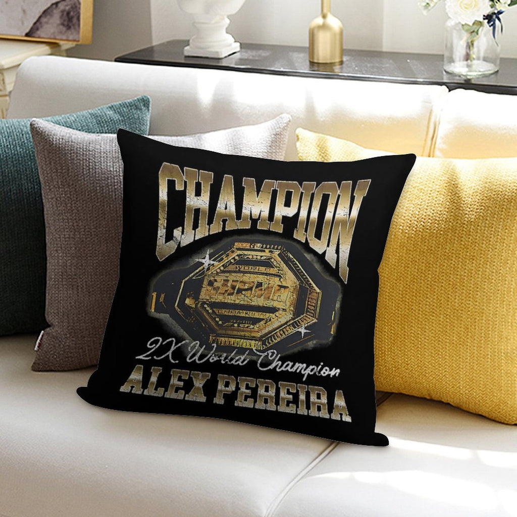 Alex Pereira 2 Times Word Champion Soft Style Accent Throw Pillow