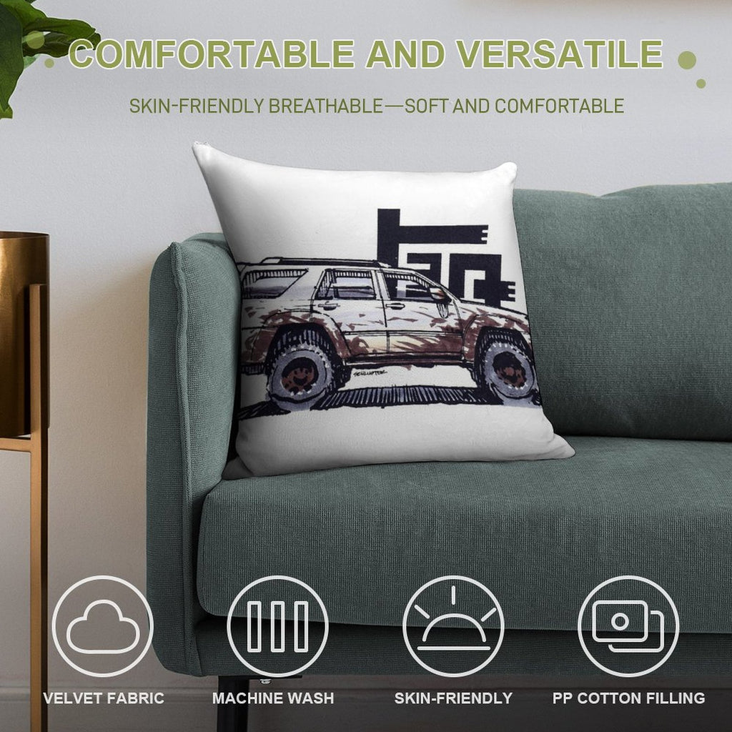 4th Gen 4Runner TRD - Ghost Soft Reinforced Edging Throw Pillow