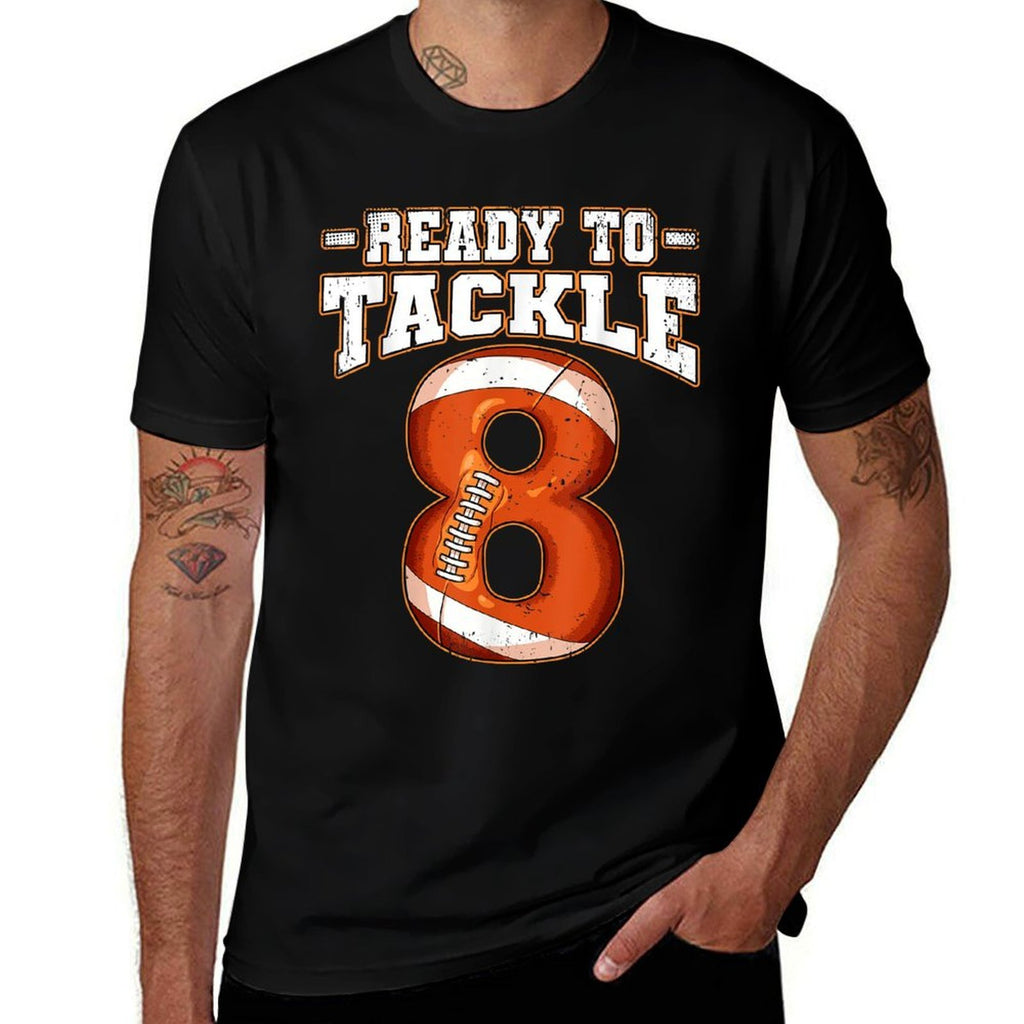 8th Birthday Football  Vintage-inspired T-Shirt