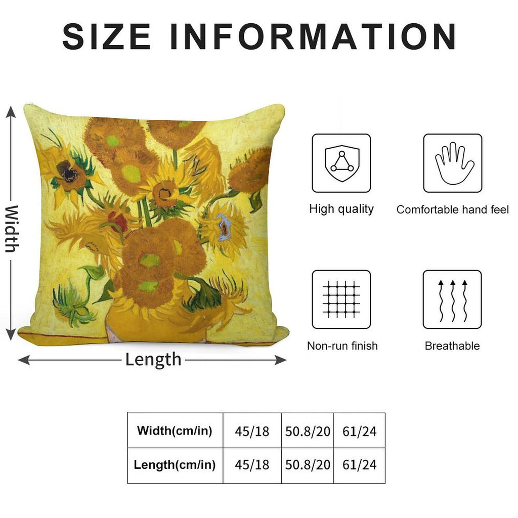 1889-Vincent Van Gogh-Sunflowers-73x95 Soft Home Decor Throw Pillow