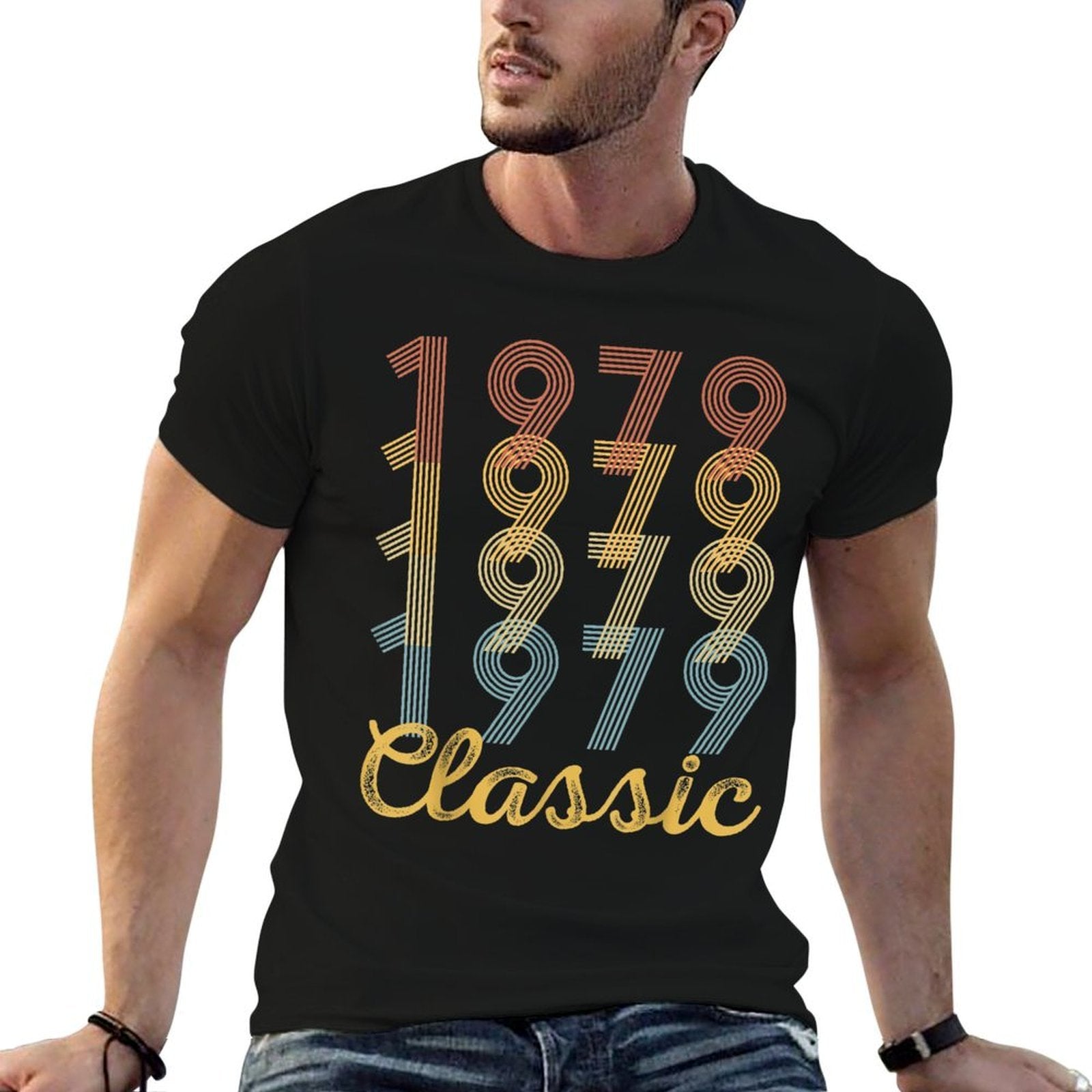 40th Birthday Gift Vintage 1979 Classic Men Women  Slim-fit Cut T-Shirt