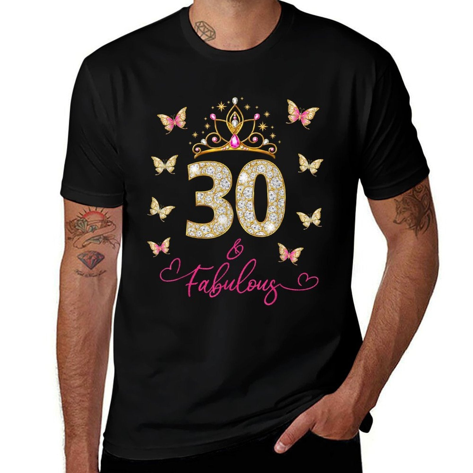 30 And Fabulous, 30 Years Old Women, 30th Birthday  Summer-ready Fabric T-Shirt