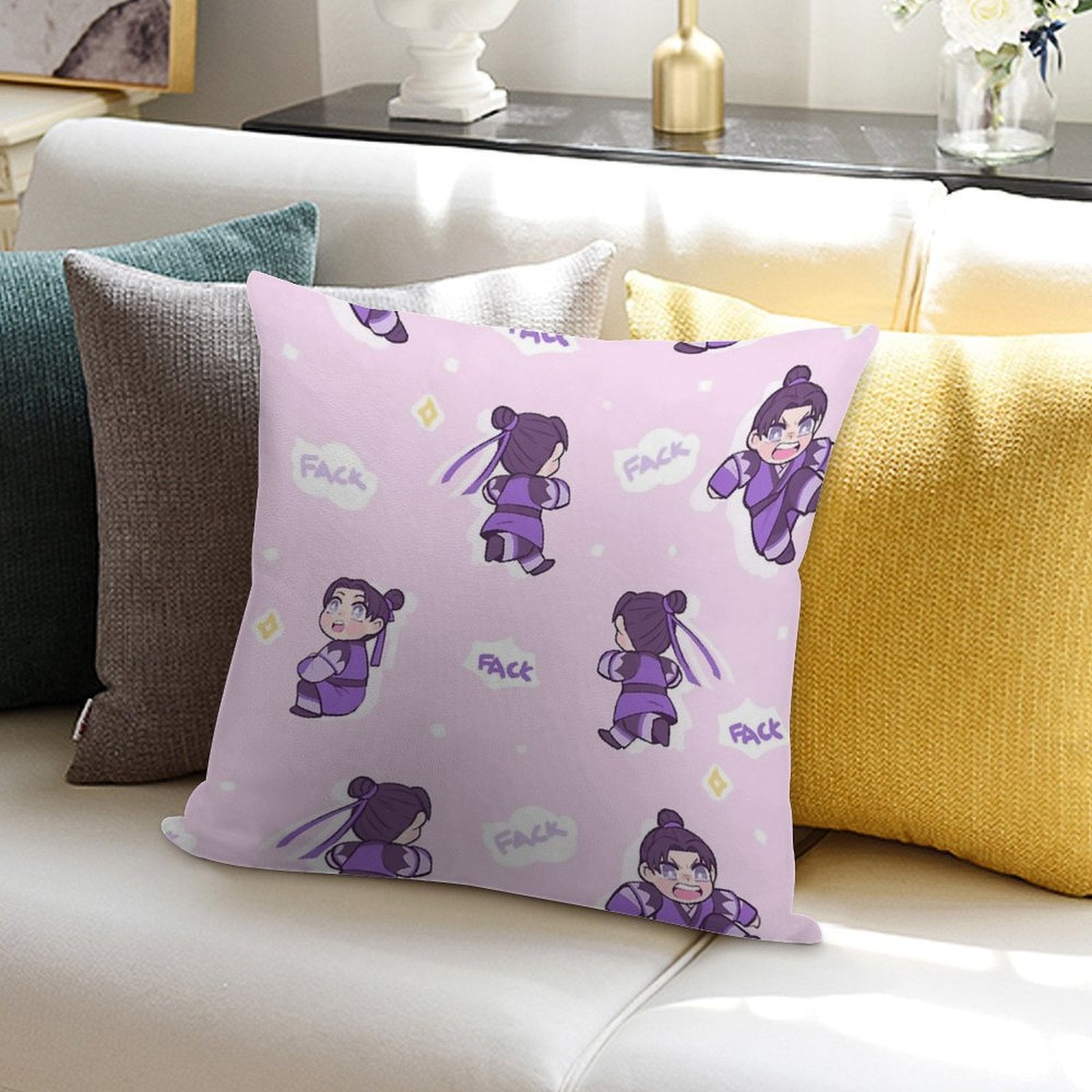 Angry Little Grape Soft Skin-Friendly Throw Pillow