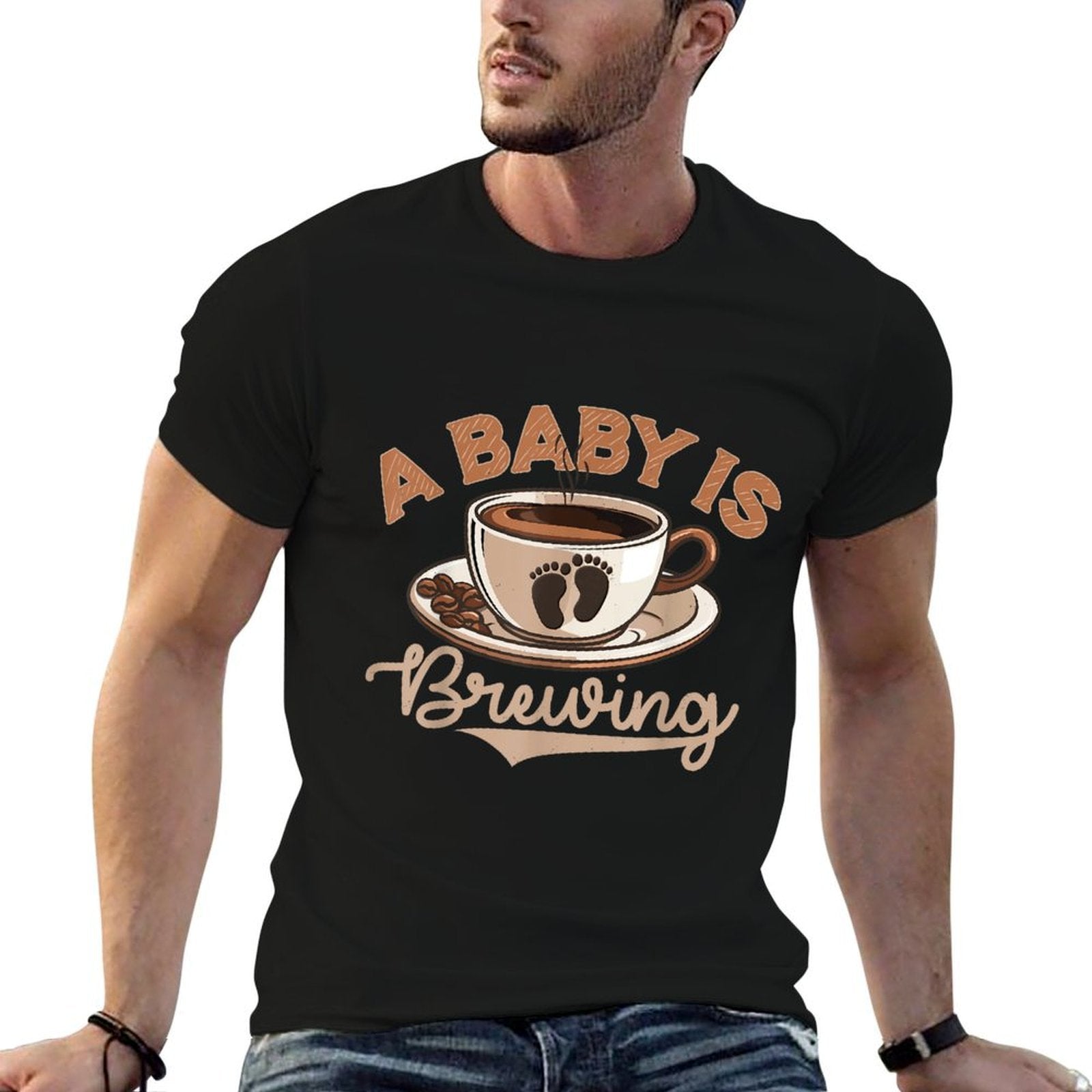 A Baby Is Brewing Coffee Lover Pregnancy Announcement Funny  Affordable Price T-Shirt