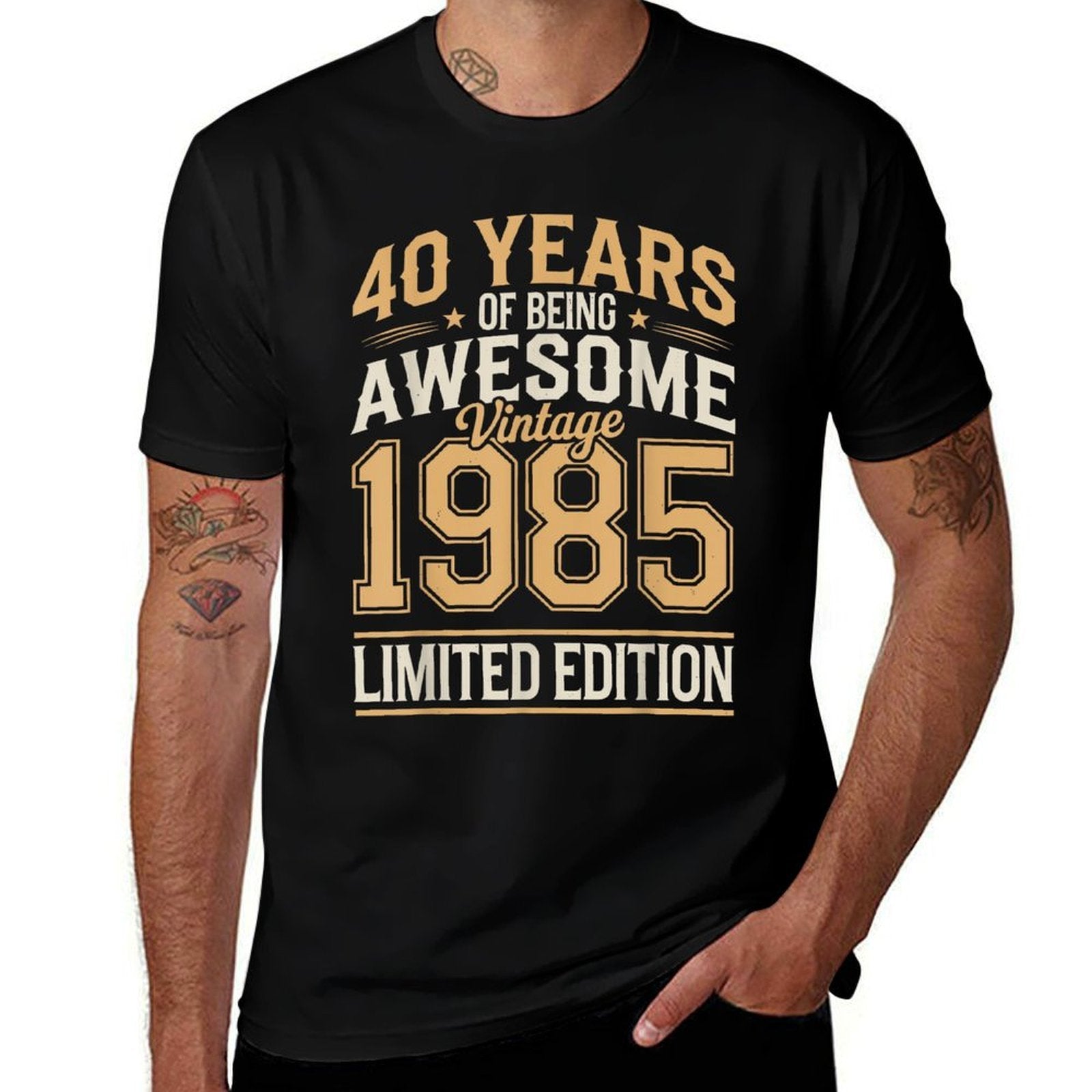 40 Year Birthday Decorations Men Gag 40yr 1985 40th Birthday  Fade-proof Color T-Shirt