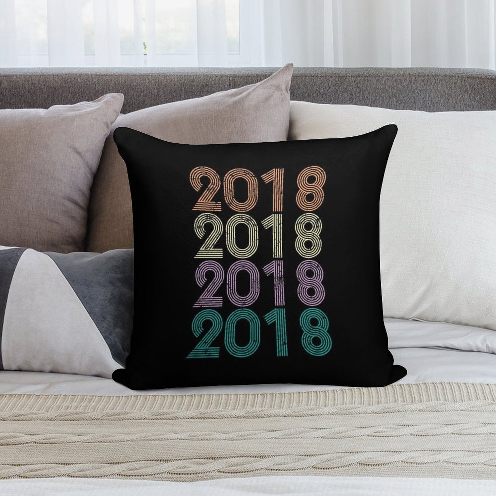 2018 Vintage Soft Ultra-Soft Texture Throw Pillow