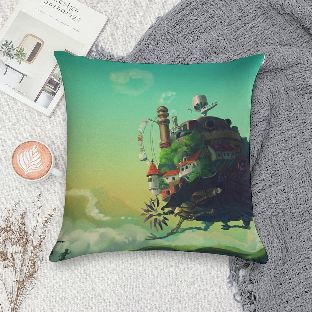 Anime Movie Landscape Soft Skin-Friendly Throw Pillow