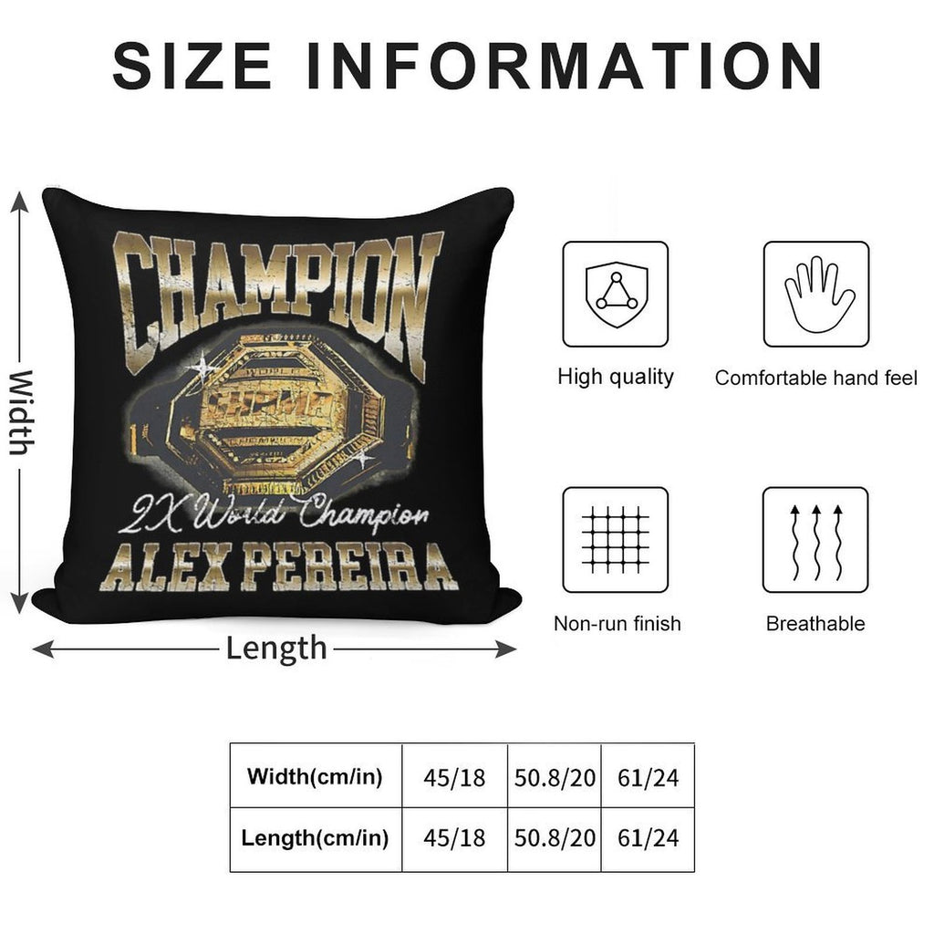 Alex Pereira 2 Times Word Champion Soft Style Accent Throw Pillow
