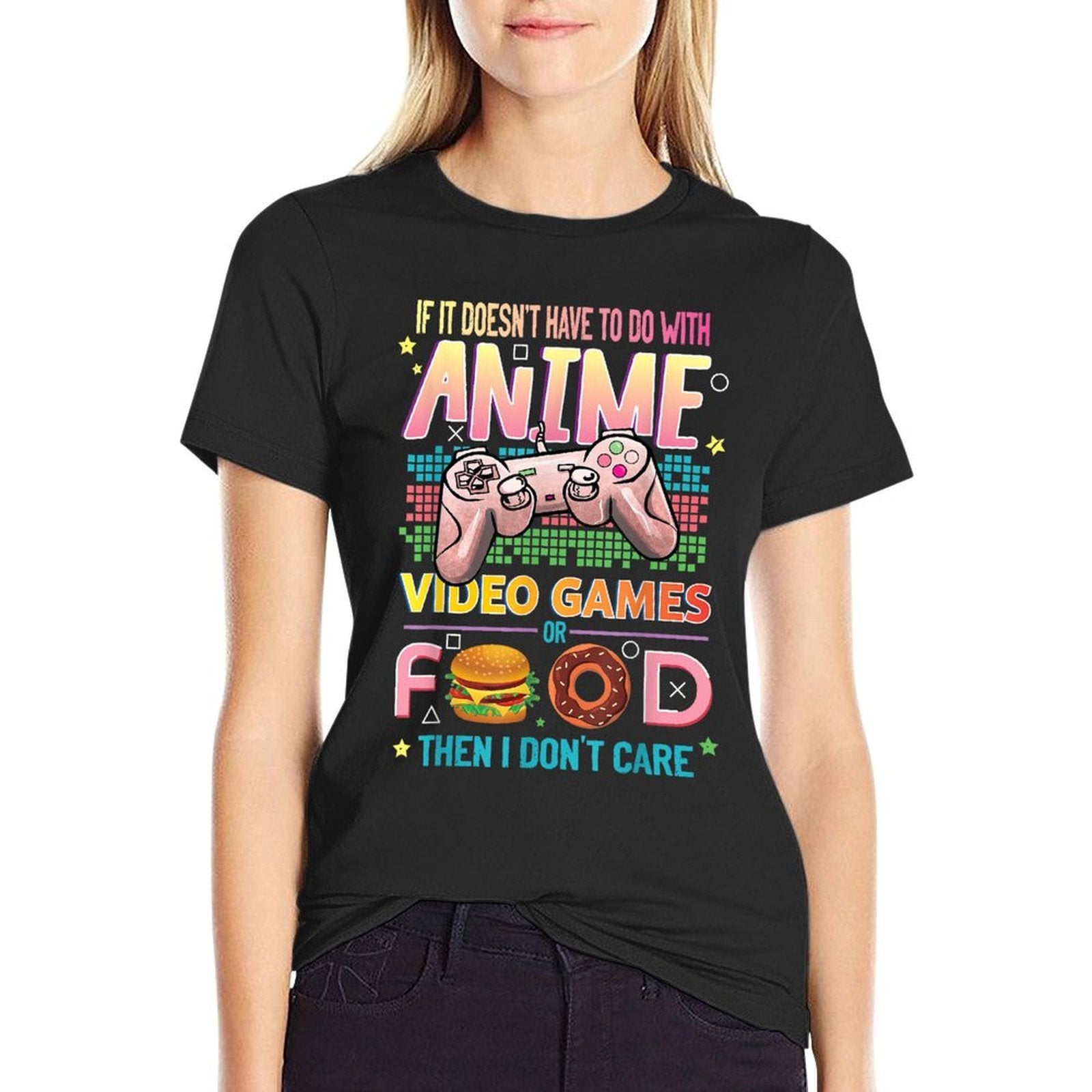 Anime Video Games Food - Anime Lovers Gifts Idea Girls Boys  Stretchy T-Shirt