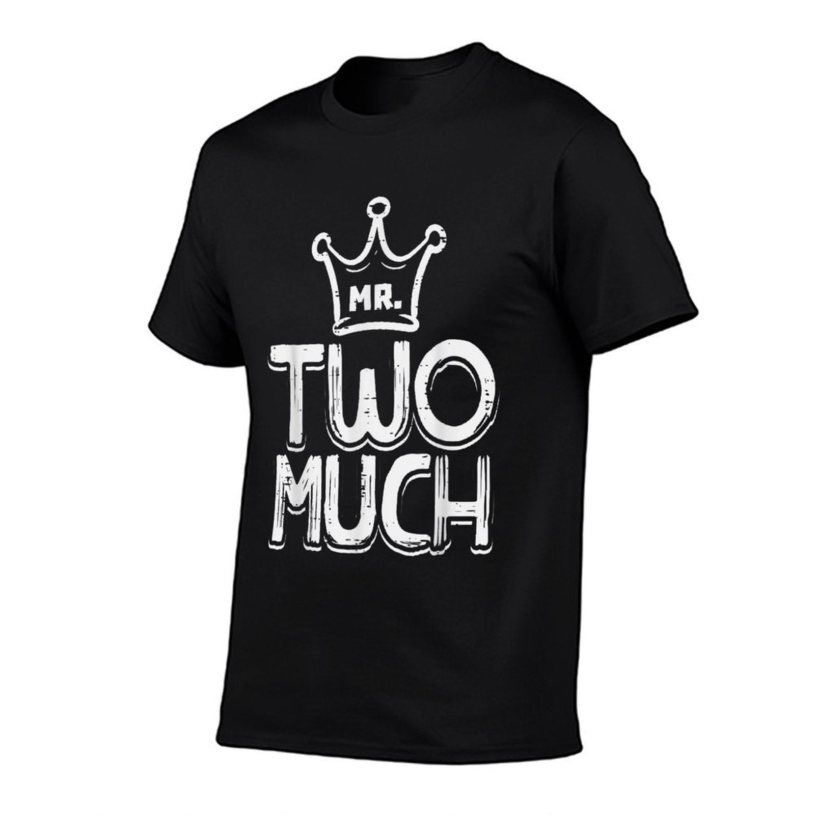 2nd Birthday Mr Two Much Crown 2 Years Old Boys Kids Toddler  Oversized Silhouette T-Shirt