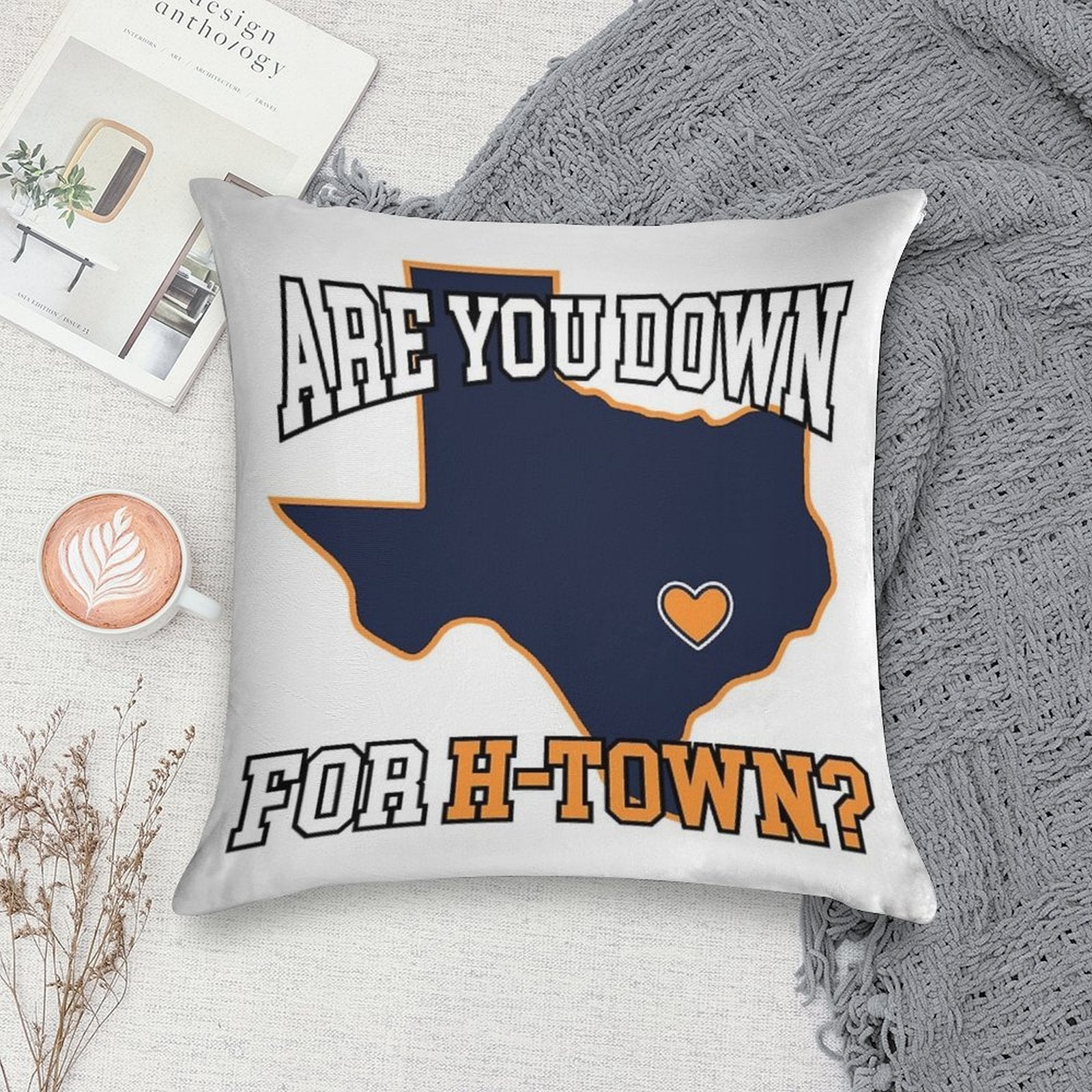 Are You Down For H-Town Soft Shrink-Resistant Throw Pillow
