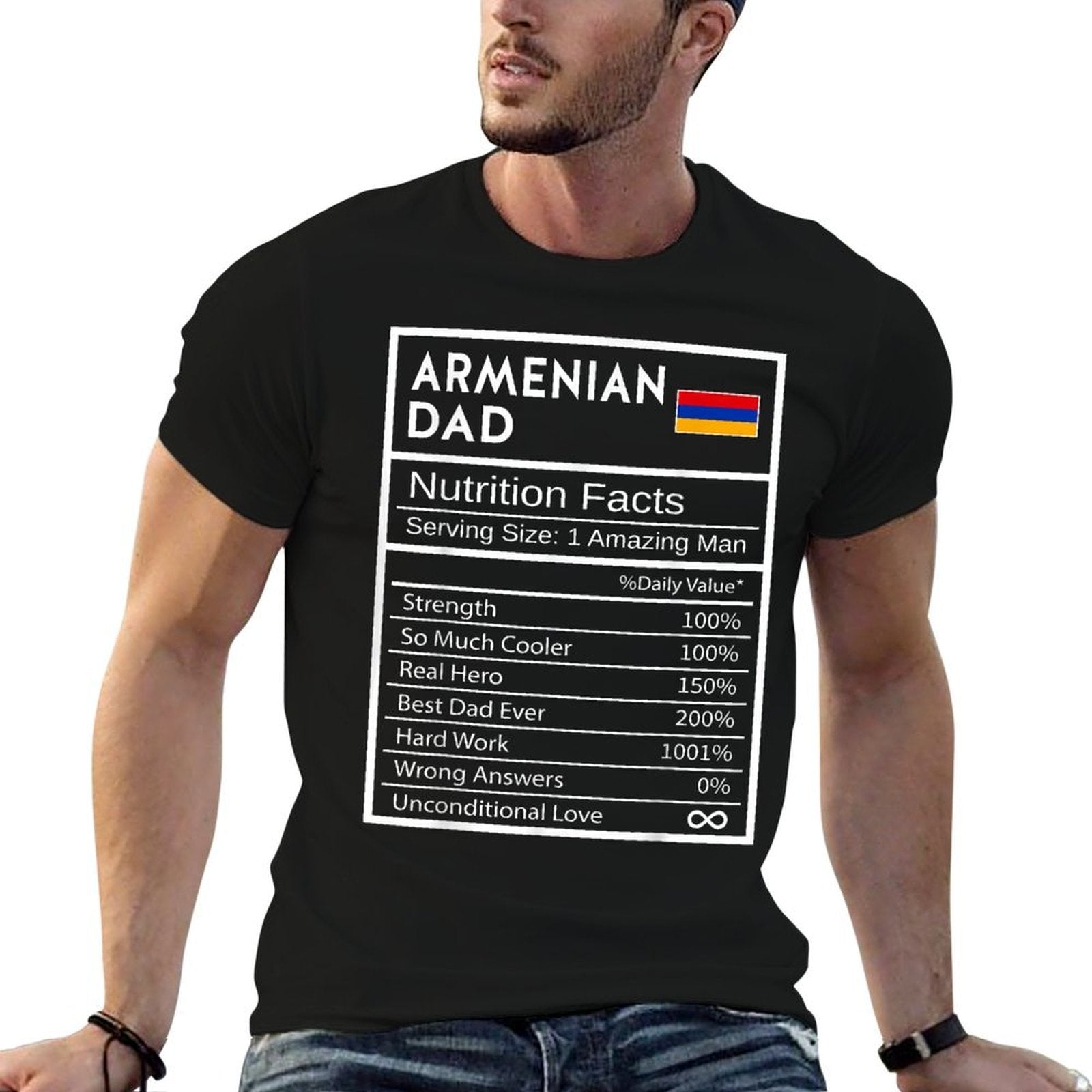 Armenian Dad Nutrition Facts National Pride Gift For Dad  Breathable T-Shirt
