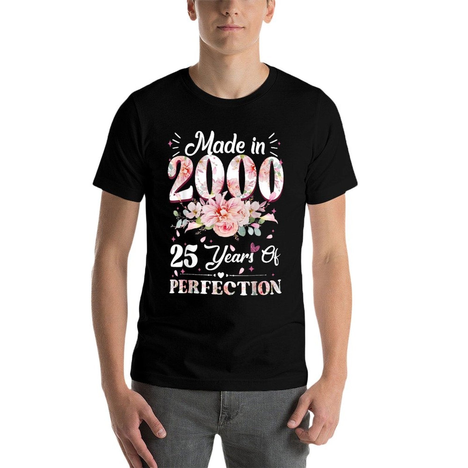 25 Year Old Made In 2000 Floral 25th Birthday Gifts Women  Classic T-Shirt