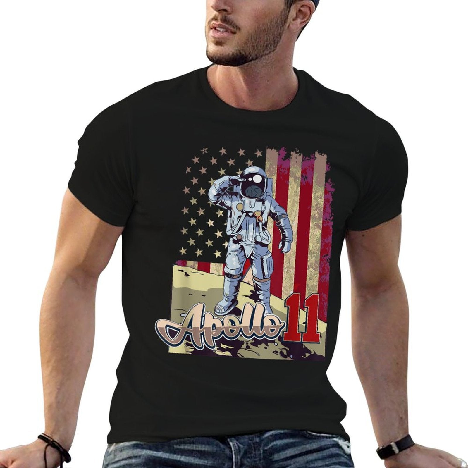 Apollo 11 50th Anniversary Moon Landing 1969 2019  Oversized Silhouette T-Shirt