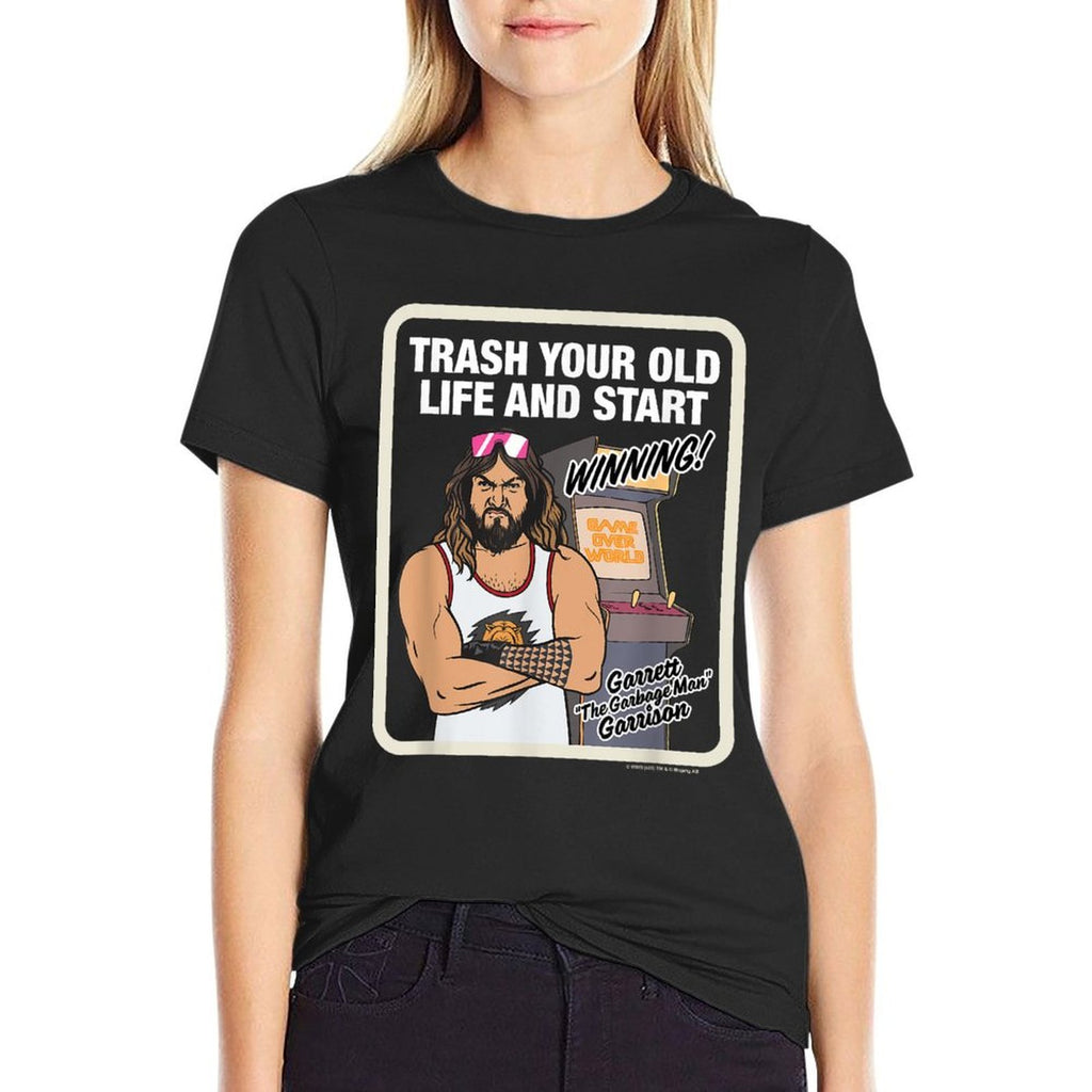 A Minecraft Movie Trash Your Old Life And Start Winning!  Oversized Silhouette T-Shirt