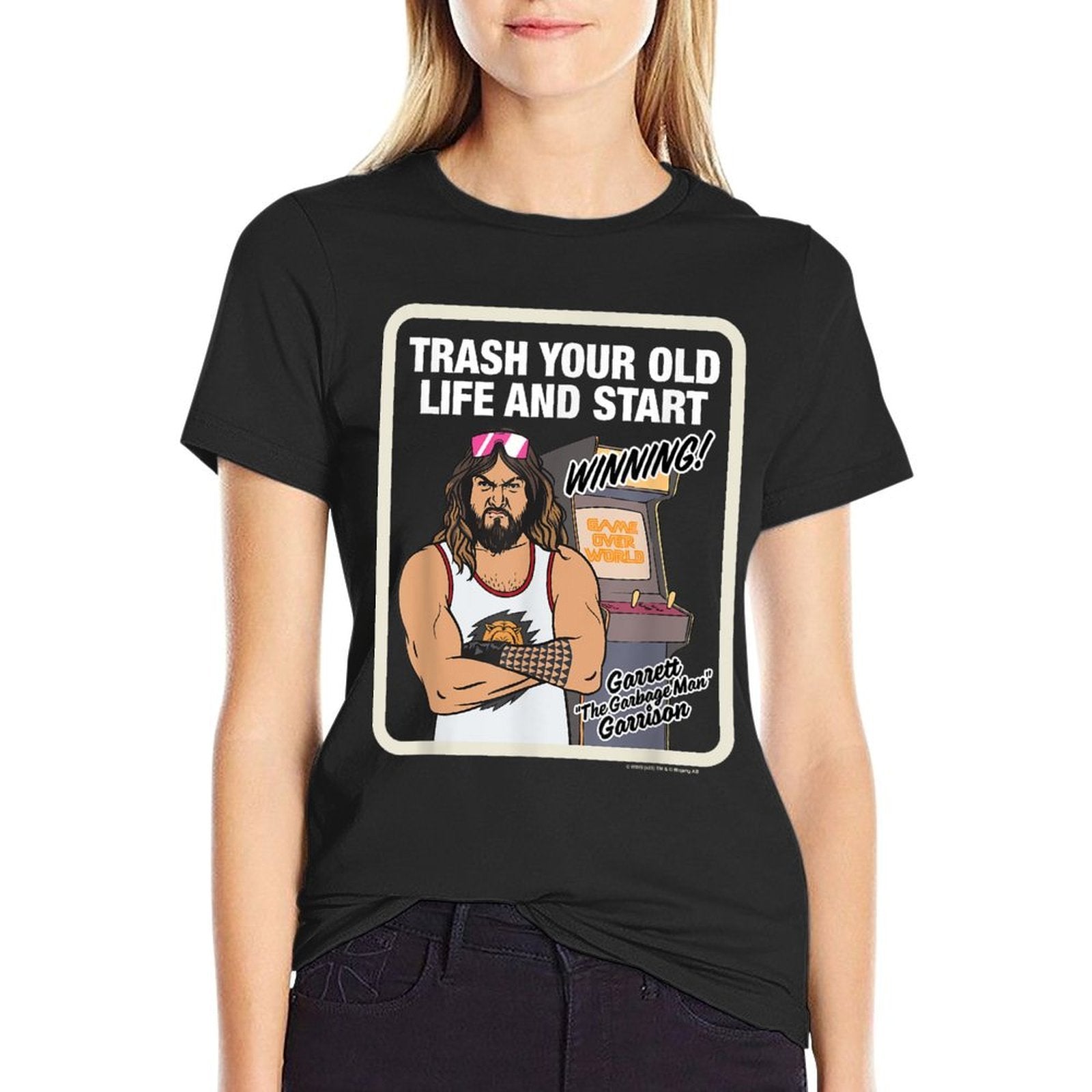 A Minecraft Movie Trash Your Old Life And Start Winning!  Oversized Silhouette T-Shirt