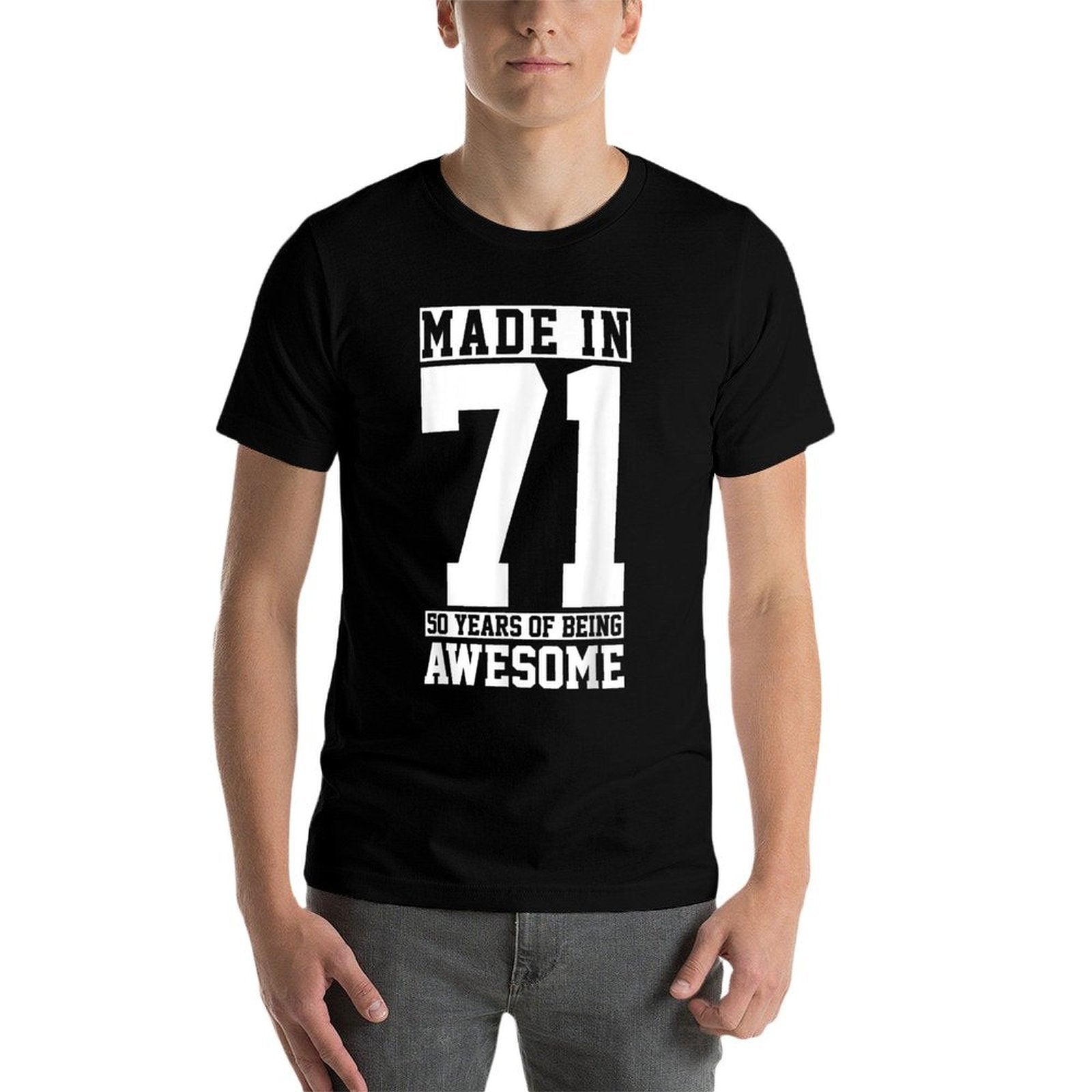 1971 50 Years Of Being Awesome Funny 50th Birthday Gift  Wrinkle-resistant T-Shirt