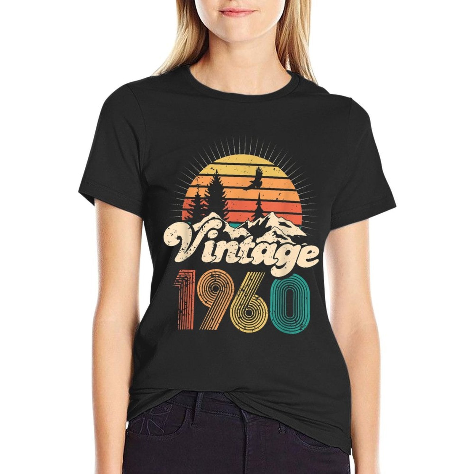 60th Birthday Gift - Vintage 1960 - 60 Years Old Men Women  Lightweight T-Shirt