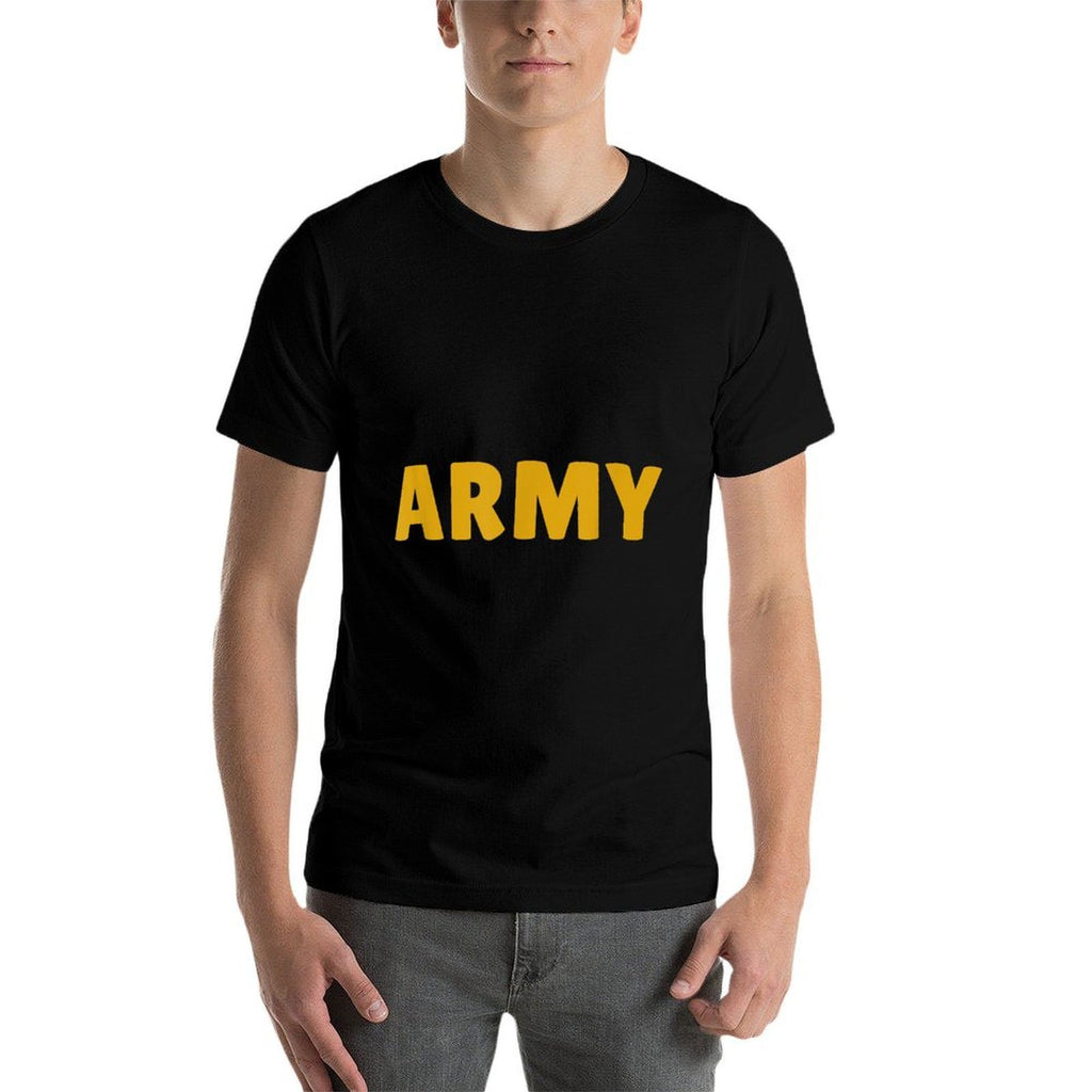Army - Bold Military Yellow Text, Tactical Style  Affordable Price T-Shirt