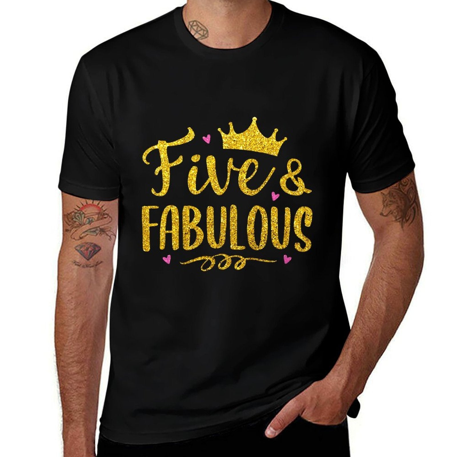 5 Years Old Fabulous 5th Birthday Princess  Easy-care T-Shirt